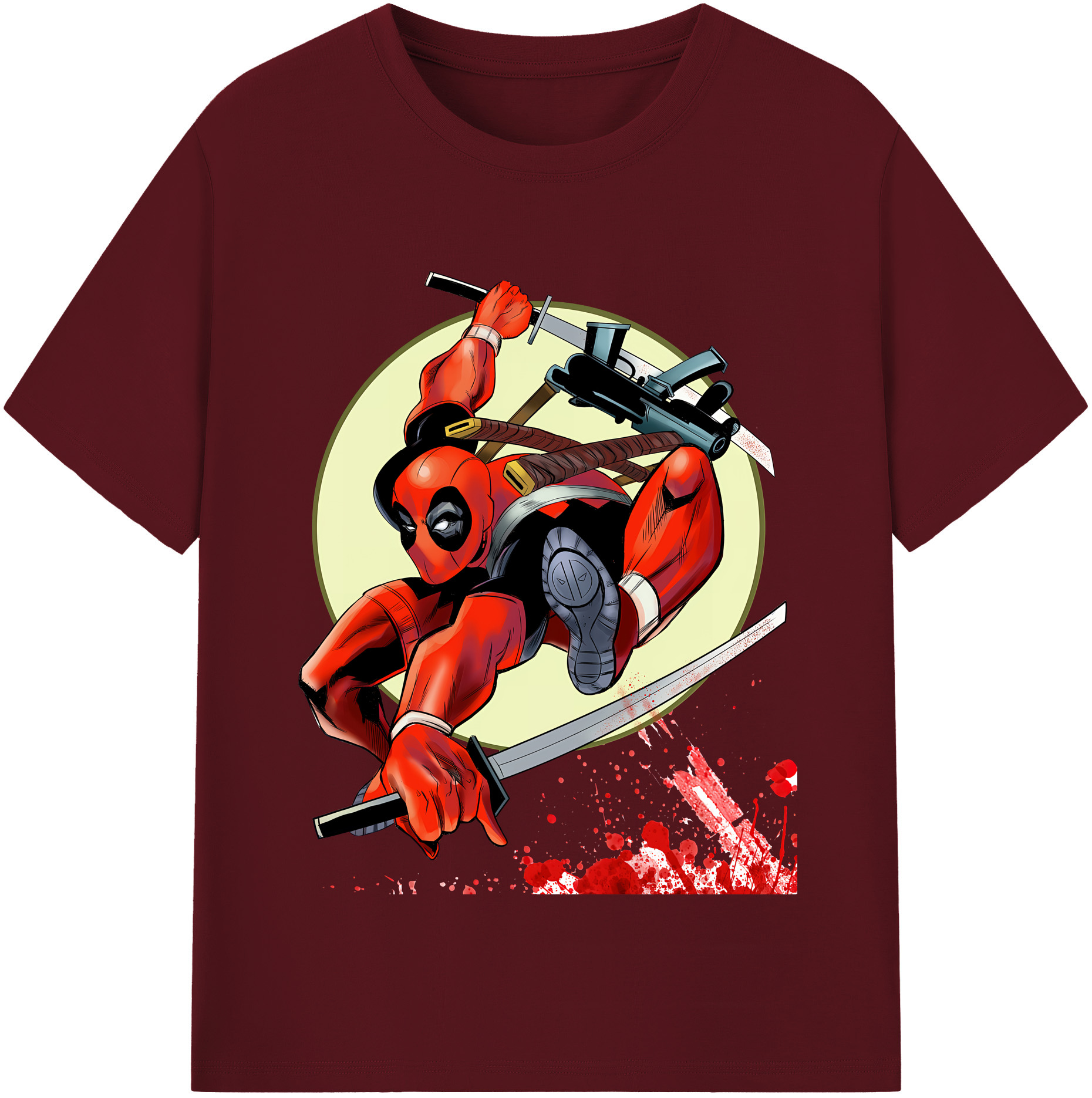 （画像用） Deadpool デッドプール 綿100％半袖Tシャツ（フロントプリント）